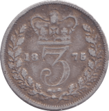 1875 THREEPENCE ( FINE ) - THREEPENCE - Cambridgeshire Coins