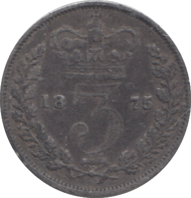 1875 THREEPENCE ( FINE ) - THREEPENCE - Cambridgeshire Coins