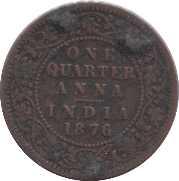 1876 1/4 ANNA BRITISH INDIA - WORLD COINS - Cambridgeshire Coins