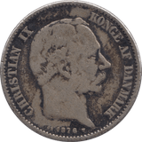 1876 2 KRONER DENMARK - SILVER WORLD COINS - Cambridgeshire Coins