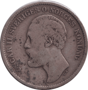1876 2 KRONOR SWEDEN - WORLD COINS - Cambridgeshire Coins