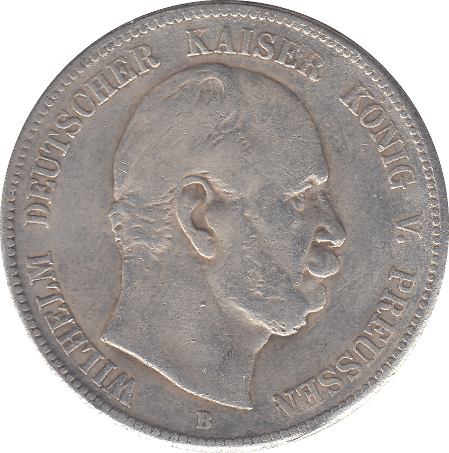 1876 5 MARKS PRUSSIA - WORLD COINS - Cambridgeshire Coins