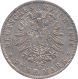 1876 5 MARKS PRUSSIA - WORLD COINS - Cambridgeshire Coins