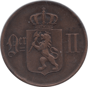 1876 5 ORE NORWAY - WORLD COINS - Cambridgeshire Coins