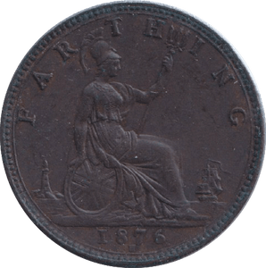 1876 FARTHING ( EF ) - FARTHING - Cambridgeshire Coins
