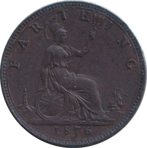 1876 FARTHING ( EF ) - FARTHING - Cambridgeshire Coins