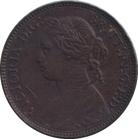 1876 FARTHING ( GVF ) - FARTHING - Cambridgeshire Coins
