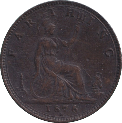 1876 FARTHING ( GVF ) - FARTHING - Cambridgeshire Coins