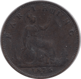 1876 FARTHING ( VF ) - Farthing - Cambridgeshire Coins