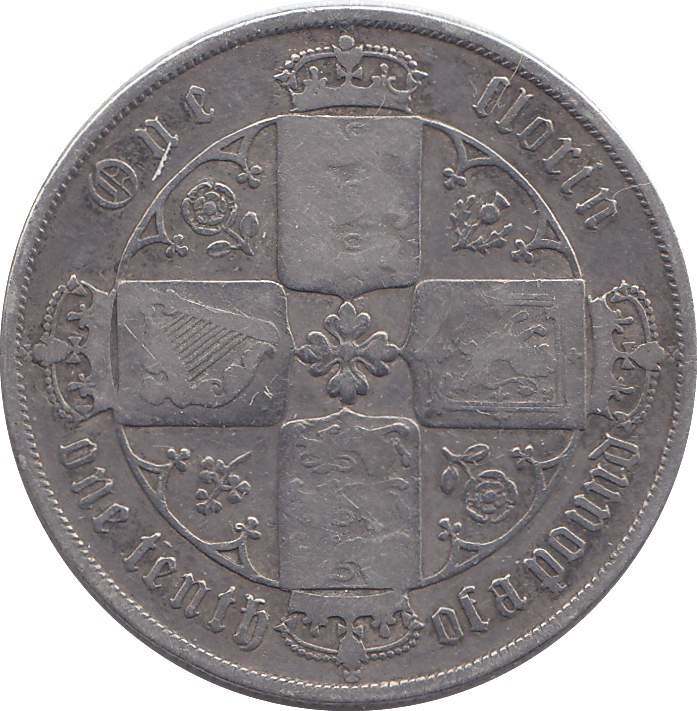 1876 FLORIN ( FINE ) 2 - FLORIN - Cambridgeshire Coins