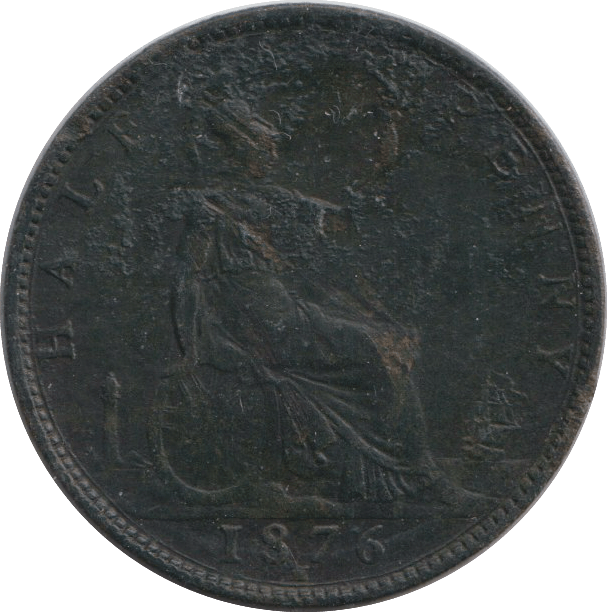 1876 HALFPENNY ( FINE ) H - HALFPENNY - Cambridgeshire Coins