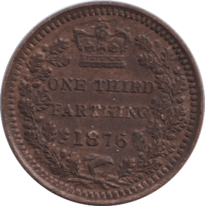 1876 ONE THIRD FARTHING ( UNC ) - ONE THIRD FARTHING - Cambridgeshire Coins