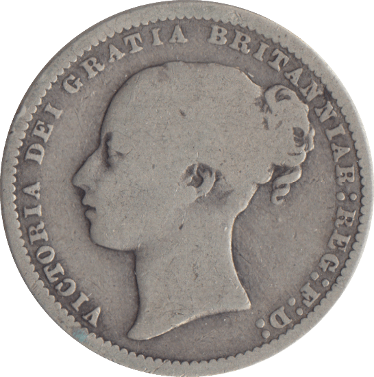 1876 SHILLING DIE 4 ( FINE ) - SHILLING - Cambridgeshire Coins