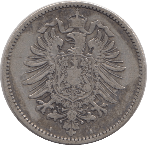 1876 SILVER 1 MARK GERMANY - SILVER WORLD COINS - Cambridgeshire Coins