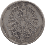 1876 SILVER 1 MARK GERMANY - SILVER WORLD COINS - Cambridgeshire Coins