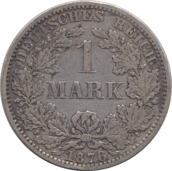 1876 SILVER 1 MARK GERMANY - SILVER WORLD COINS - Cambridgeshire Coins