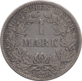 1876 SILVER 1 MARK GERMANY - SILVER WORLD COINS - Cambridgeshire Coins