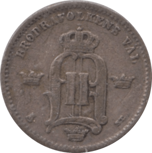 1876 SILVER 10 ORE SWEDEN - WORLD COINS - Cambridgeshire Coins