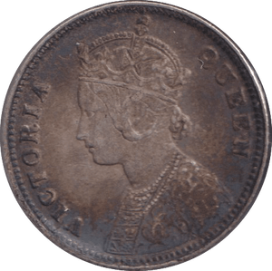 1876 SILVER 1/4 RUPEE INDIA - SILVER WORLD COINS - Cambridgeshire Coins