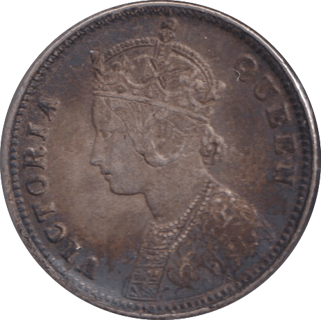1876 SILVER 1/4 RUPEE INDIA - SILVER WORLD COINS - Cambridgeshire Coins