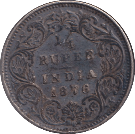 1876 SILVER 1/4 RUPEE INDIA - SILVER WORLD COINS - Cambridgeshire Coins