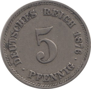 1876 SILVER GERMANY 5 PFENNIG - SILVER WORLD COINS - Cambridgeshire Coins
