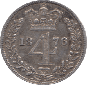 1876 SILVER MAUNDY FOURPENCE ( VF ) - MAUNDY FOURPENCE - Cambridgeshire Coins