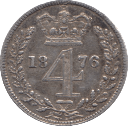 1876 SILVER MAUNDY FOURPENCE ( VF ) - MAUNDY FOURPENCE - Cambridgeshire Coins