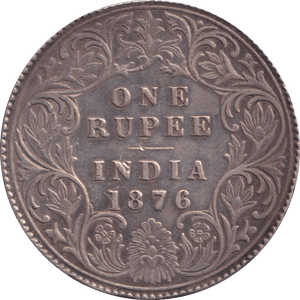 1876 SILVER ONE RUPEE INDIA - SILVER WORLD COINS - Cambridgeshire Coins