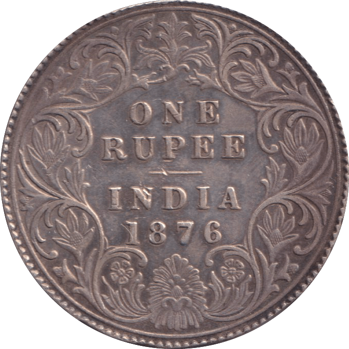 1876 SILVER ONE RUPEE INDIA - SILVER WORLD COINS - Cambridgeshire Coins