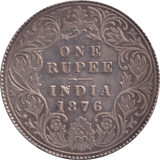 1876 SILVER ONE RUPEE INDIA - SILVER WORLD COINS - Cambridgeshire Coins