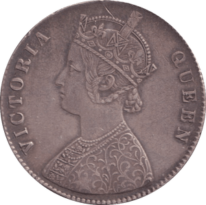 1876 SILVER ONE RUPEE INDIA - SILVER WORLD COINS - Cambridgeshire Coins