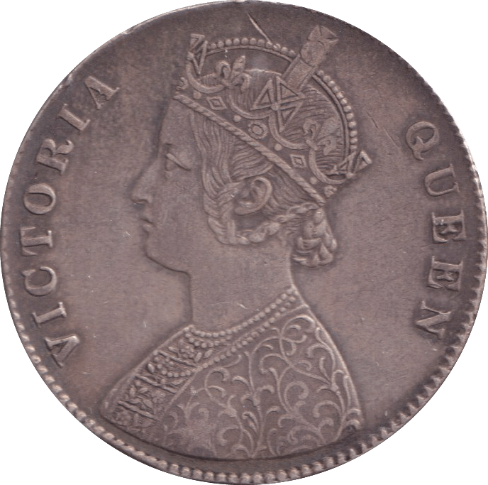 1876 SILVER ONE RUPEE INDIA - SILVER WORLD COINS - Cambridgeshire Coins