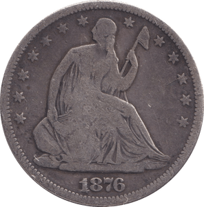 1876 SILVER USA HALF DOLLAR - SILVER WORLD COINS - Cambridgeshire Coins