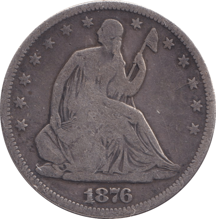 1876 SILVER USA HALF DOLLAR - SILVER WORLD COINS - Cambridgeshire Coins