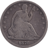 1876 SILVER USA HALF DOLLAR - SILVER WORLD COINS - Cambridgeshire Coins