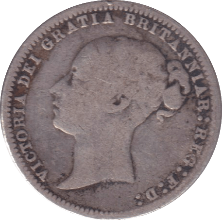 1876 SIXPENCE ( NF ) - SIXPENCE - Cambridgeshire Coins
