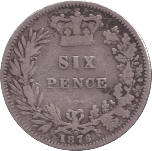 1876 SIXPENCE ( NF ) - SIXPENCE - Cambridgeshire Coins