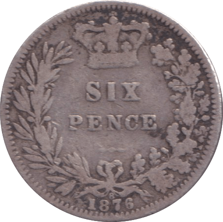 1876 SIXPENCE ( NF ) - SIXPENCE - Cambridgeshire Coins