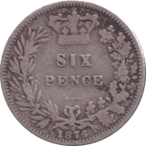 1876 SIXPENCE ( NF ) - SIXPENCE - Cambridgeshire Coins