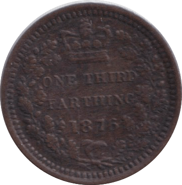 1876 THIRD FARTHING ( EF ) - ONE THIRD FARTHING - Cambridgeshire Coins