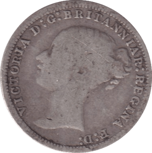 1876 THREEPENCE ( FINE ) - Three Half Pence - Cambridgeshire Coins