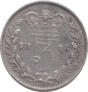 1876 THREEPENCE ( FINE ) - THREEPENCE - Cambridgeshire Coins