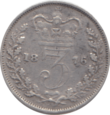 1876 THREEPENCE ( FINE ) - THREEPENCE - Cambridgeshire Coins