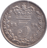 1876 THREEPENCE ( VF ) - Three Half Pence - Cambridgeshire Coins