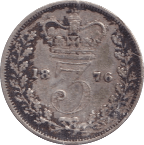 1876 THREEPENCE ( VF ) - Three Half Pence - Cambridgeshire Coins