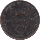 1877 1/24 OF A SHILLING JERSEY 2 - WORLD COINS - Cambridgeshire Coins