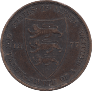 1877 1/24 OF A SHILLING JERSEY 3 - WORLD COINS - Cambridgeshire Coins