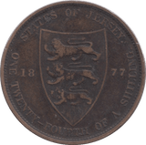 1877 1/24 OF A SHILLING JERSEY 6 - WORLD COINS - Cambridgeshire Coins
