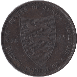 1877 1/24 OF A SHILLING JERSEY - WORLD COINS - Cambridgeshire Coins